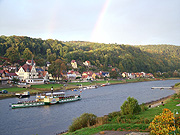 Regenbogen über Stadt Wehlen